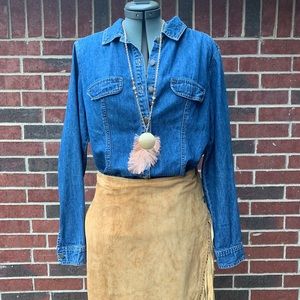 Express Denim Chambray Blouse